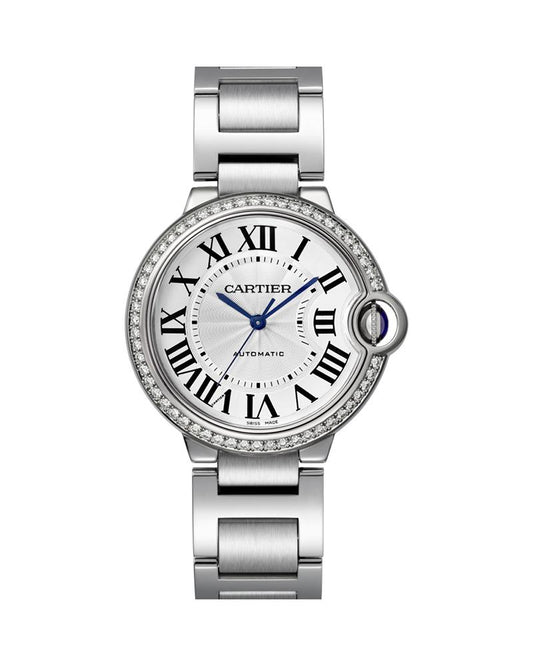 BALLON BLEU DE CARTIER, 36 MM, STEEL, DIAMONDS
